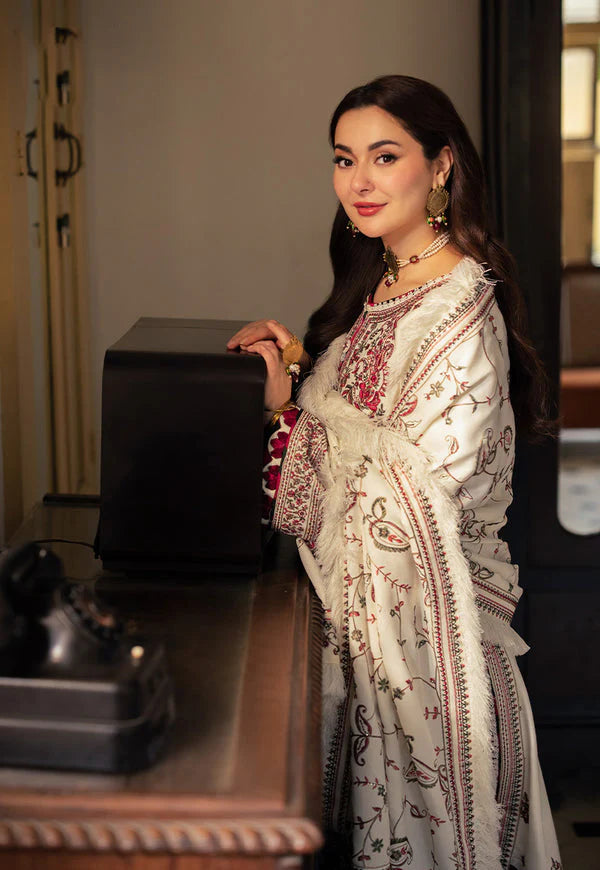 BrandsInn-3PC DHANAK SEQUENCE EMBROIDERED SHIRT WITH DHANAK EMBROIDERED SHAWL & DHANAK TOUSER-BI-440