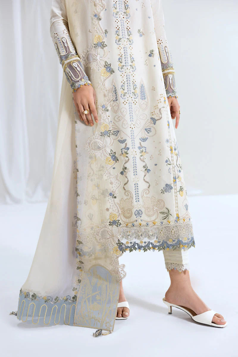 BrandsInn - 3PC LAWN EMBROIDERED SHIRT WITH NET EMBROIDERED DUPATTA AND TROUSER -BI-418