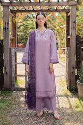 BrandsInn-3PIECE LAWN EMBROIDERED SHIRT WITH CHIFFON PRINTED DUPATTA AND TROUSER-BI-4856