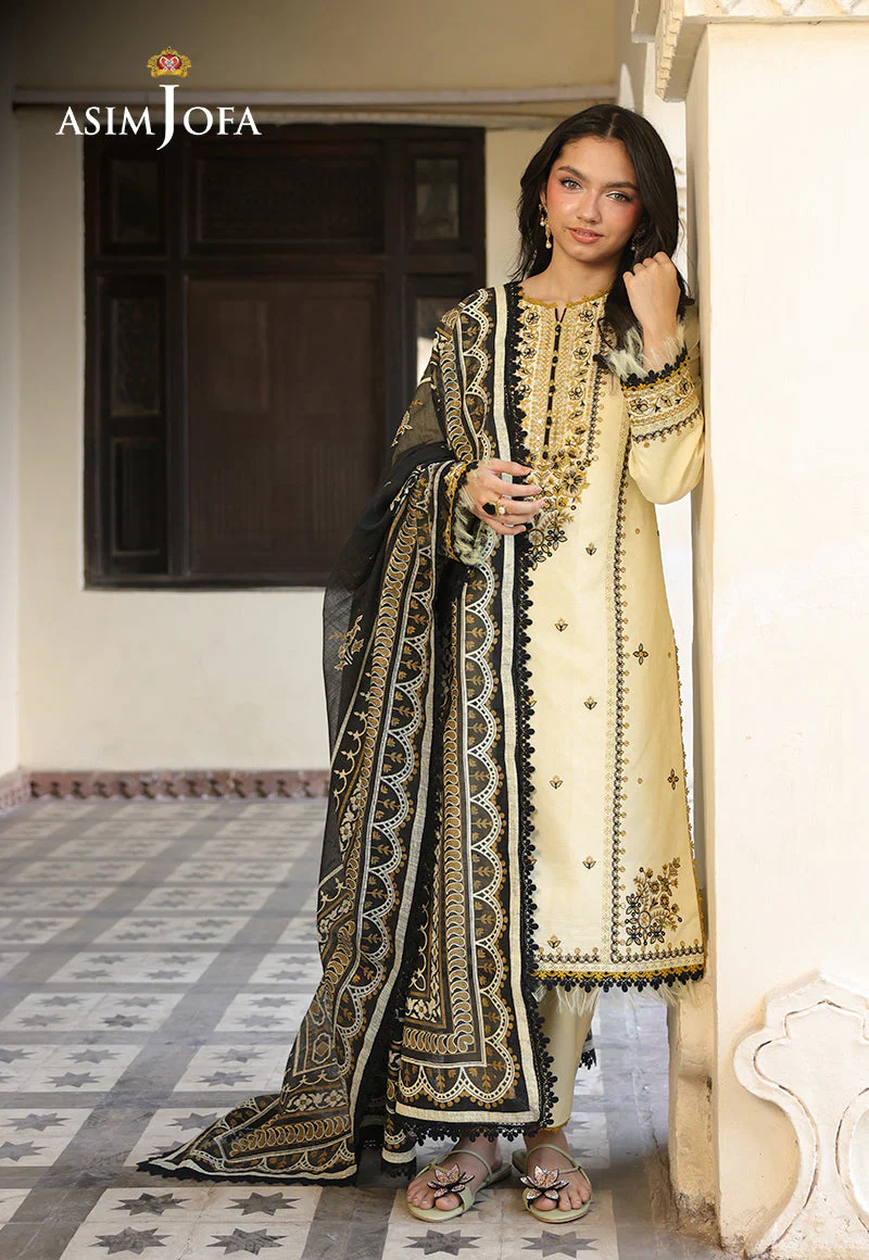 BrandsInn- 3PC LAWN EMBROIDERED SHIRT WITH MONARK PRINTED DUPATTA AND TROUSER-BIC-406
