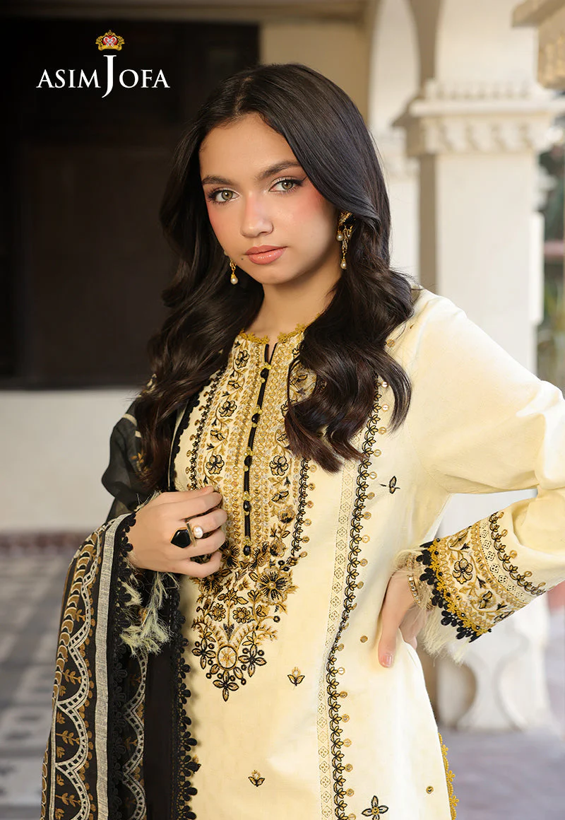 BrandsInn- 3PC LAWN EMBROIDERED SHIRT WITH MONARK PRINTED DUPATTA AND TROUSER-BIC-406