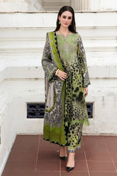 BrandsInn-3PC KHADDAR PRINTED EMB SHIRT WITH KHADDAR PRINTED DUPATTA AND PRINT TROUSER-BI-