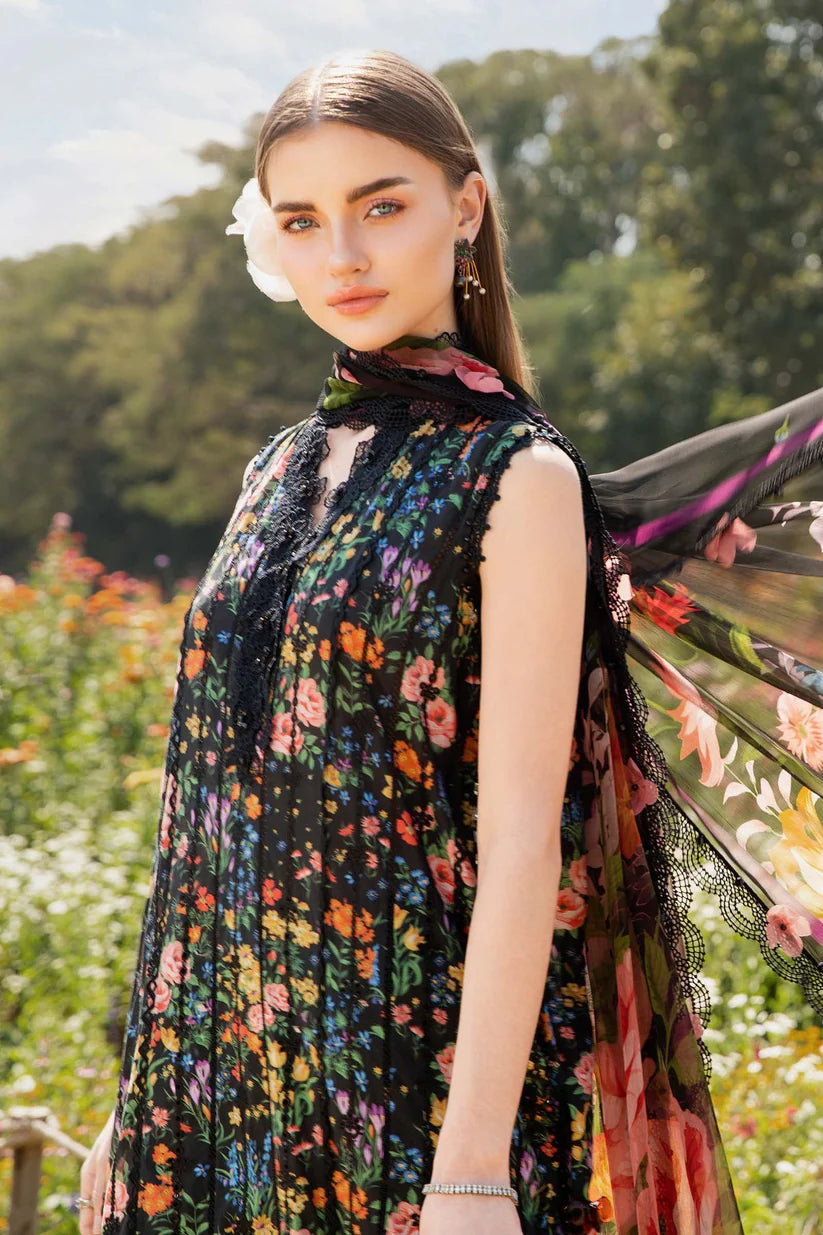 BrandsInn-3PC LAWN PRINTED EMB SHIRT WITH CHIFFON PRINT DUPATTA AND PRINT TROUSER-BI-275