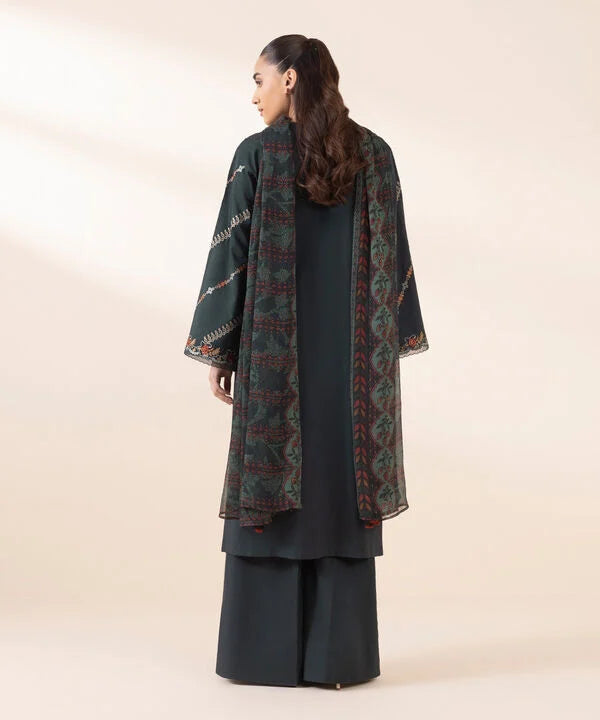 BrandsInn-3PC LAWN EMBROIDERED SHIRT WITH MONARK PRINT DUAPATTA AND TROUSER-BI-317