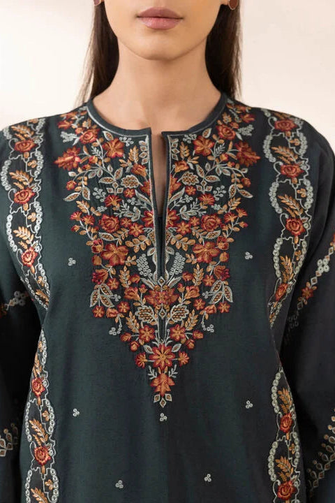 BrandsInn-3PC LAWN EMBROIDERED SHIRT WITH MONARK PRINT DUAPATTA AND TROUSER-BI-317