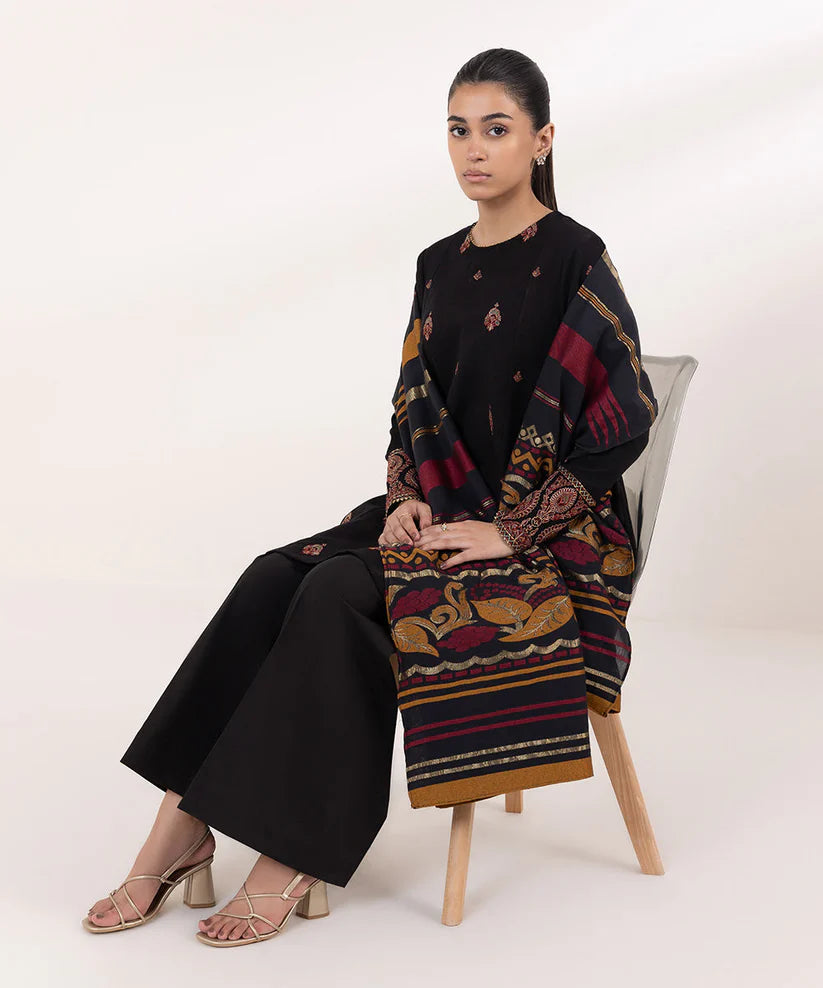 BrandsInn- 3PC LAWN EMBROIDERED SHIRT WITH MONARK PRINT DUPATTA AND TROUSER-BI-224