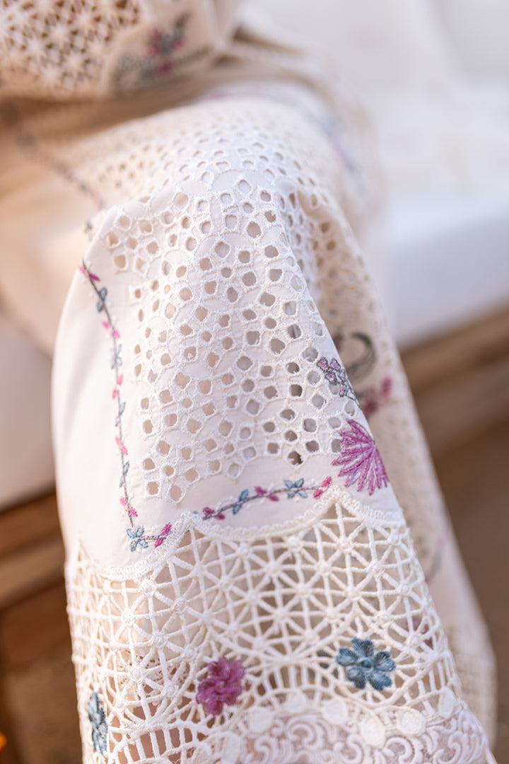 BrandsInn- 3PC CHIKENKARI LAWN EMBROIDERED WITH ORGANZA HEAVY EMBROIDERED READY TO WEAR DUPATTA-BI-129