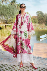 BrandsInn-3PC LAWN EMBROIDERED PRINTED SHIRT WITH CHIFFON PRINT DUPATTA AND PRINT TROUSER-BI-344