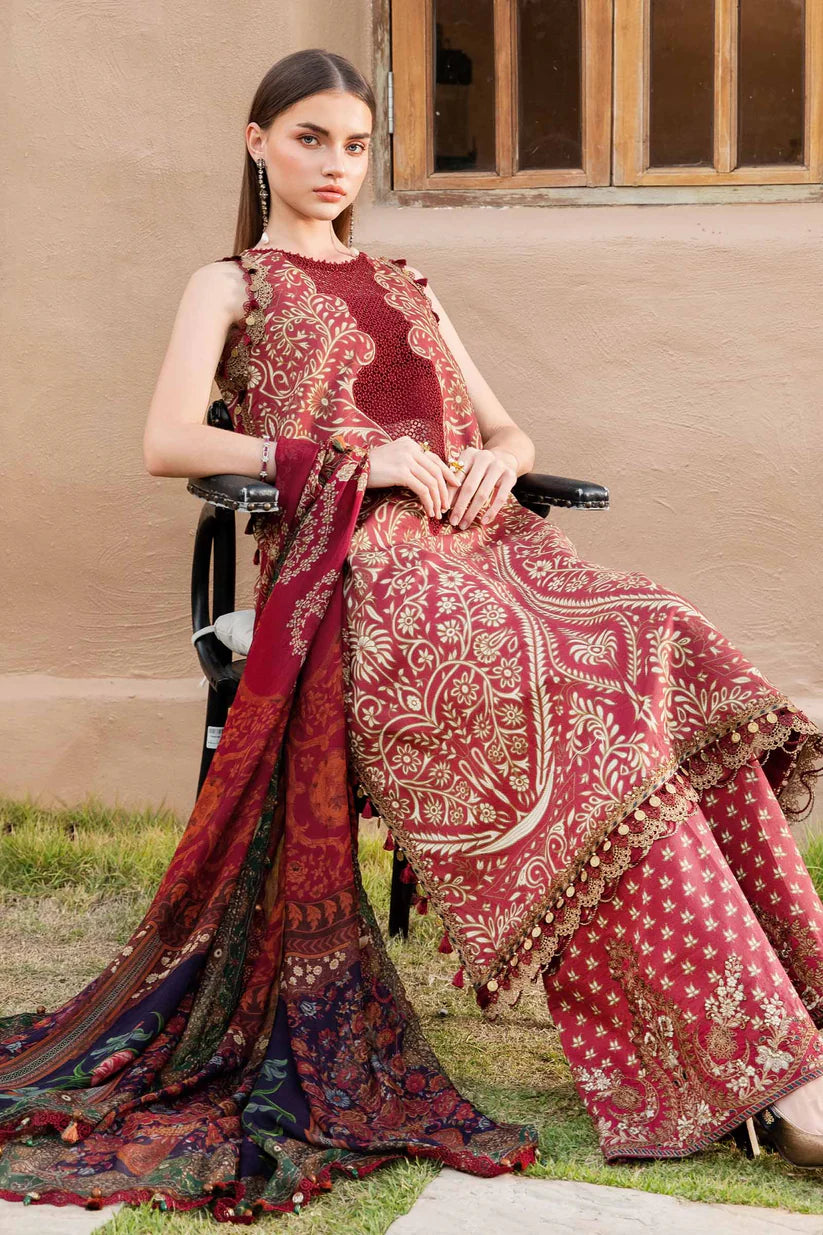 BrandsInn-3PC LAWN EMBROIDERED PRINTED SHIRT WITH CHIFFON PRINT DUPATTA AND PRINT TROUSER-BI-337