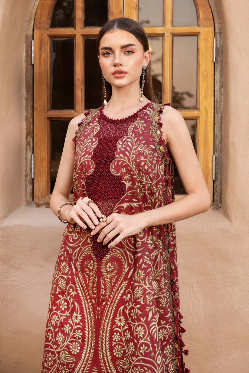 BrandsInn-3PC LAWN EMBROIDERED PRINTED SHIRT WITH CHIFFON PRINT DUPATTA AND PRINT TROUSER-BI-337