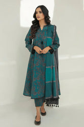 BrandsInn-3PC KHADDAR PRINTED SHIRT WITH KHADDAR PRINT DUPATTA AND PRINT TROUSER-BI-2616