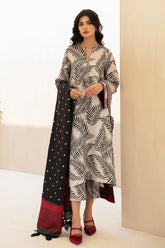 BAROUQE-3PC KARANDI PRINTED SHIRT WITH KARANDI PRINTED DUPATTA AND TROUSER-BI-2577