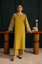 BrandsInn-2PC DHANAK EMBROIDERED SHIRT WITH DHANAK EMBROIDERED TROUSER-BI-141