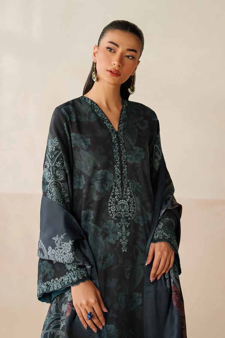 BrandsInn-3PC VISCOSE PRINTED EMB SHIRT WITH VISCOSE PRINTED DUPATTA AND TROUSER-BI-2631