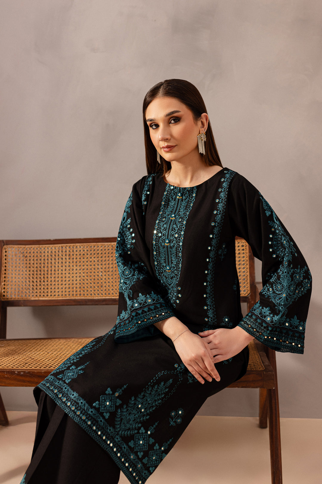 BrandsInn-2PC SEQUIN LAWN EMBROIDERED SHIRT WITH SEQUIN LAWN EMBROIDERED TROUSER-BI-154