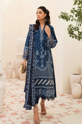 BrandsInn-3PC LAWN EMBROIDERED SHIRT WITH CHIFFON EMBROIDERED DUPATTA AND TROUSER-BI-103