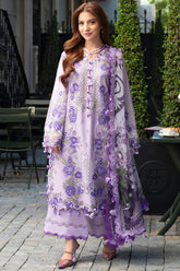 BrandsInn-3PC LAWN CHIKANKAARI EMBROIDERED SHIRT WITH CHIFFON PRINTED DUPATTA AND TROUSER-BI-4794