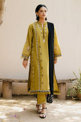 BrandsInn-3PC DHANAK EMBROIDERED SHIRT WITH DHANAK EMBROIDERED SHAWL & DHANAK TOUSER-BI-4222