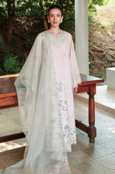 BrandsInn-3PC LAWN LASERWORK EMBROIDERED SHIRT WITH ORGANZA EMB DUPATTA AND TROUSER-BI-4904