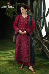 BrandsInn-3PC KARANDI EMBROIDERED SHIRT WITH KARANDI EMB SHAWL AND TROUSER-BI-5235