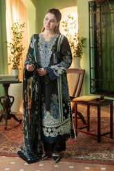 BrandsInn-3PC DHANAK EMBROIDERED SHIRT WITH COUTRAI PRINTED SHAWL & DHANAK TOUSER-BI-4166