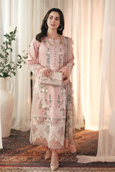 BrandsInn-3PC LAWN EMBROIDERED SHIRT WITH CHIFFON PRINTED DUPATTA AND TROUSER-BI-4517