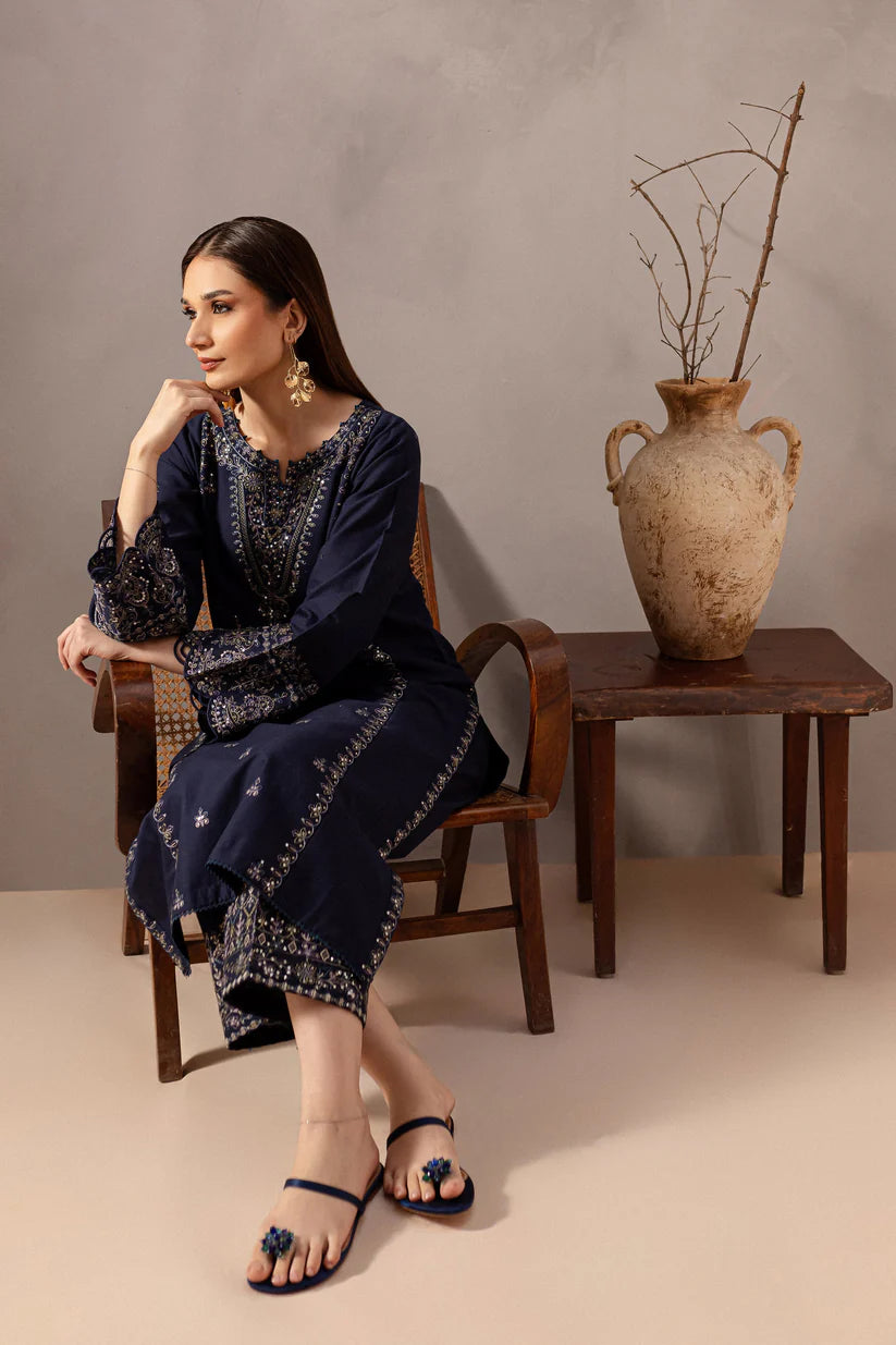 BrandsInn-2PC SEQUIN LAWN EMBROIDERED SHIRT WITH SEQUIN LAWN EMBROIDERED TROUSER-BI-270
