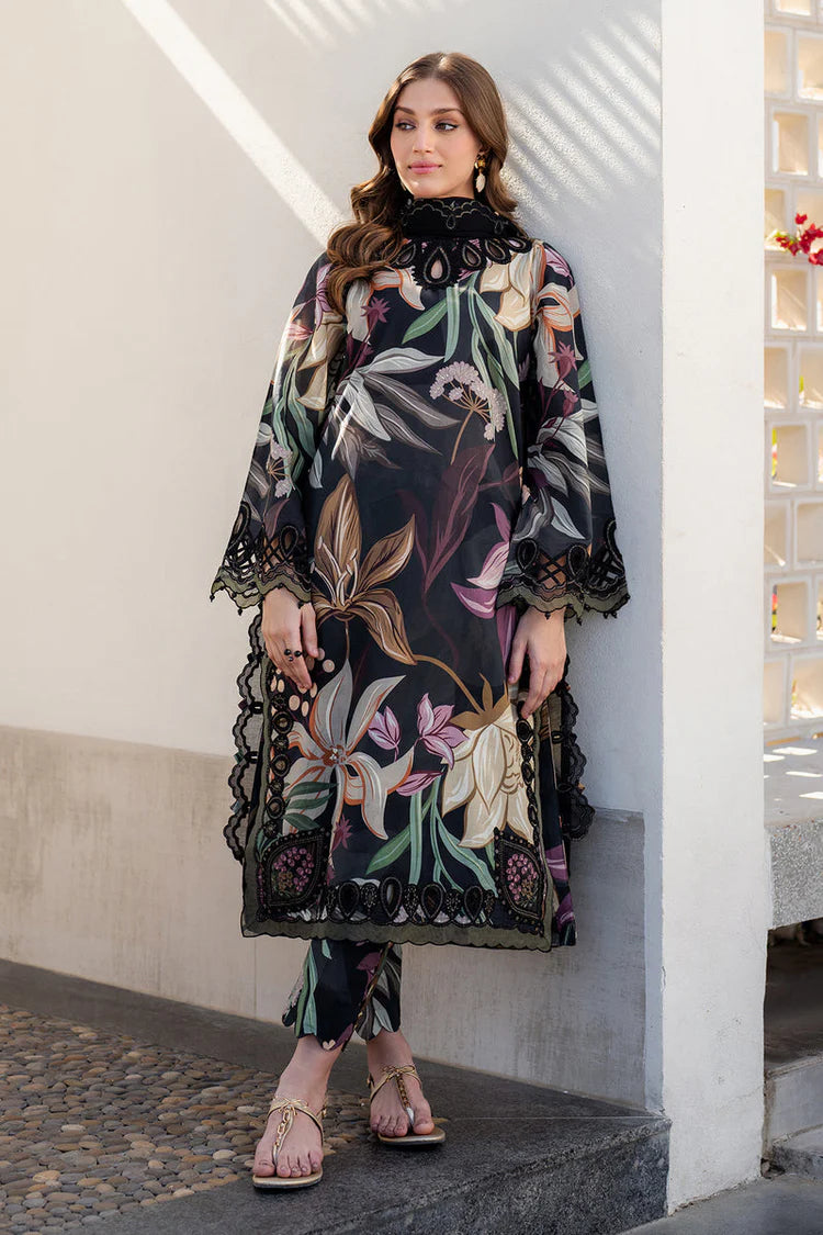 BrandsInn-3PC KHADDAR PRINTED EMB SHIRT WITH KHADDAR PRINTED EMB DUPATTA AND PRINTED TROUSER-BI-2624