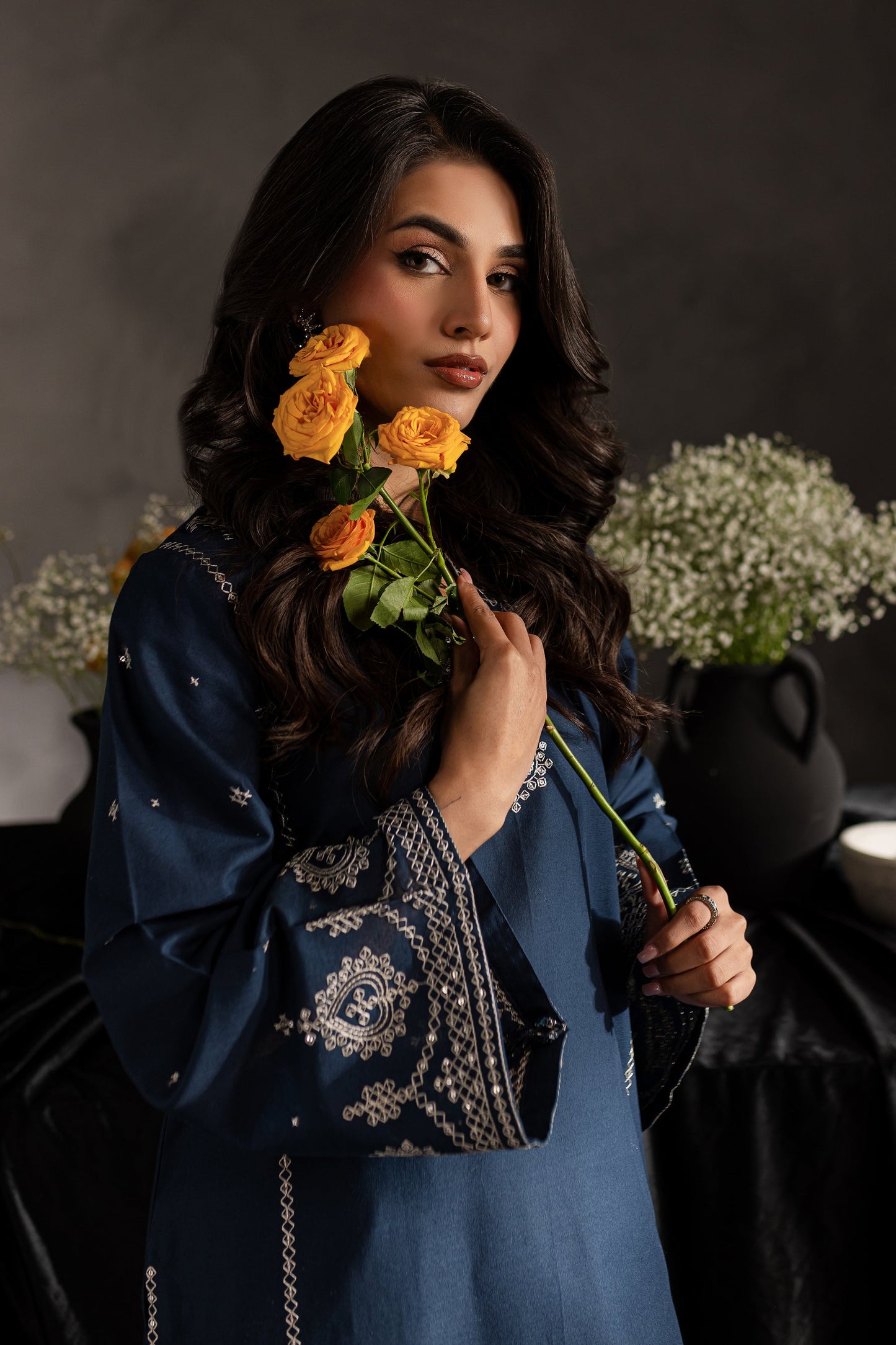 BrandsInn-2PC SEQUENCE LAWN EMBROIDERED SHIRT WITH SEQUIN LAWN EMBROIDERED TROUSER-BI-127