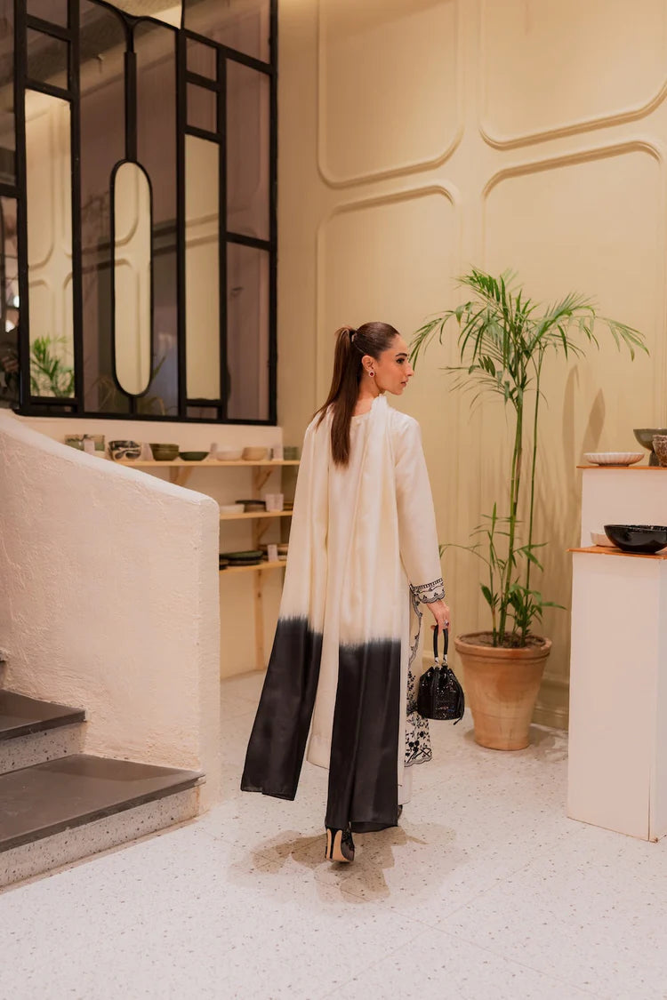 BrandsInn-3PC DHANAK EMBROIDERED SHIRT WITH BAMBER TYE&DYE CHIFFON DUPATTA AND TROUSER-BI-4249