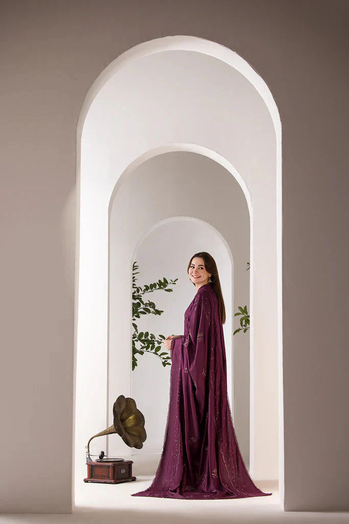 BrandsInn- 3PC DHANAK EMBROIDERED SHIRT WITH DHANAK EMBROIDERED SHAWL AND TROUSE-BIC-4001