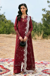 BrandsInn-3PC LAWN EMBROIDERED SHIRT WITH KHAADI NET EMBROIDERED DUPATTA AND EMB TROUSER-BI-4695