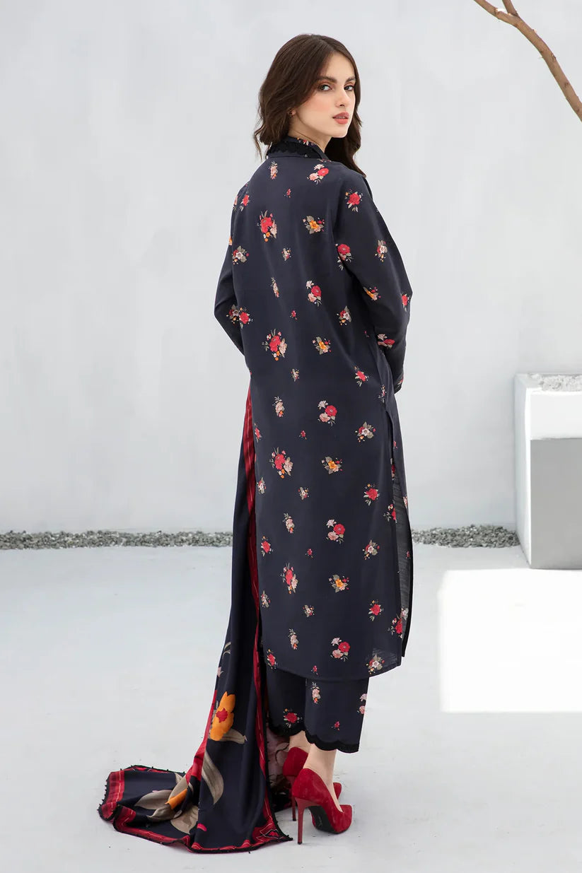 BrandsInn-3PC KHADDAR PRINTED SHIRT WITH KHADDAR PRINT DUPATTA AND PRINT TROUSER-BI-4186
