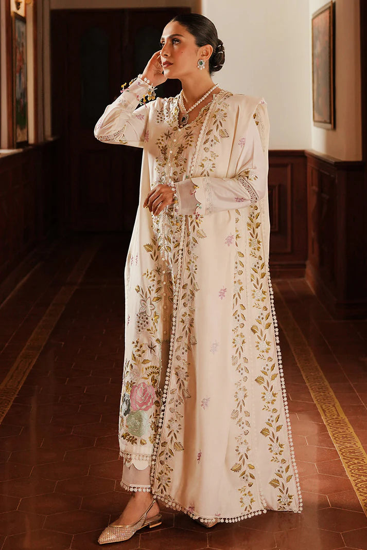 BrandsInn-3PC DHANAK EMBROIDERED SHIRT WITH DHANAK EMBROIDERED SHAWL AND TROUSER-BI-4140