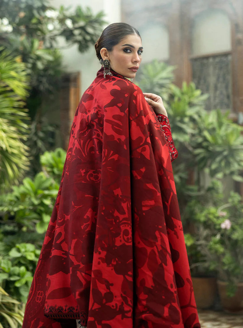 BrandsInn-3PC LAWN EMBROIDERED PRINTED SHIRT WITH LAWN PRINT DUPATTA AND PRINT TROUSER-BI-336