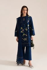 BrandsInn-3PC LAWN EMBROIDERED SHIRT WITH LAWN EMBROIDERED DUPATTA AND TROUSER-BI-4715