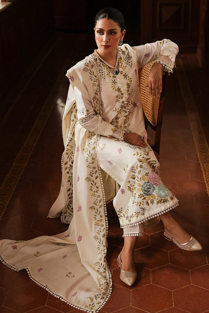 BrandsInn-3PC DHANAK EMBROIDERED SHIRT WITH DHANAK EMBROIDERED SHAWL AND TROUSER-BI-4140