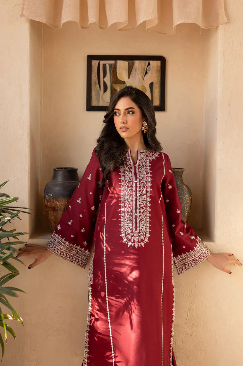 BrandsInn-2PC SEQUIN LAWN EMBROIDERED SHIRT WITH SEQUIN LAWN EMBROIDERED TROUSER-BI-371