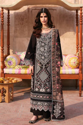 BrandsInn-3PC LAWN LASER WORK EMBROIDERED SHIRT WITH CHIFFON PRINTED EMBROIDERED DUPATTA AND TROUSER-BI-4772