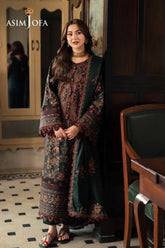 BrandsInn-3PC DHANAK EMBROIDERED SHIRT WITH DHANAK EMBROIDERED SHAWL AND TROUSER-BI-5206