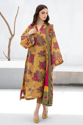 BrandsInn-3PC KHADDAR PRINTED SHIRT WITH KHADDAR PRINT DUPATTA AND PRINT TROUSER-BI-2619