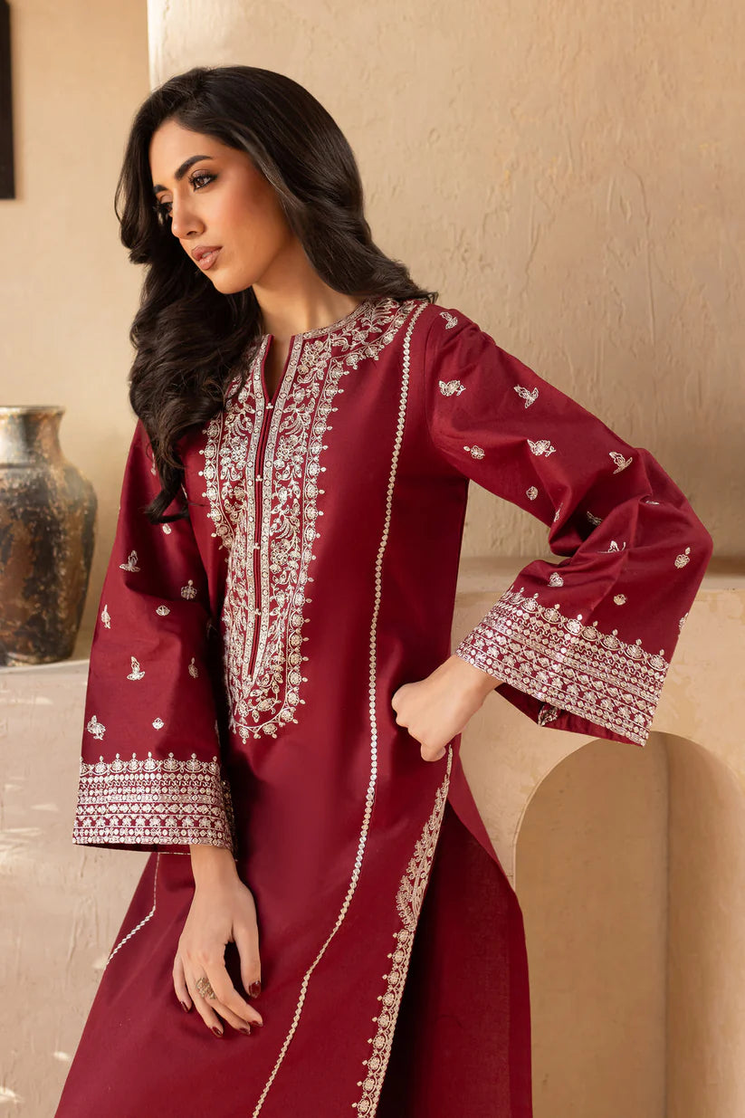 BrandsInn-2PC SEQUIN LAWN EMBROIDERED SHIRT WITH SEQUIN LAWN EMBROIDERED TROUSER-BI-371
