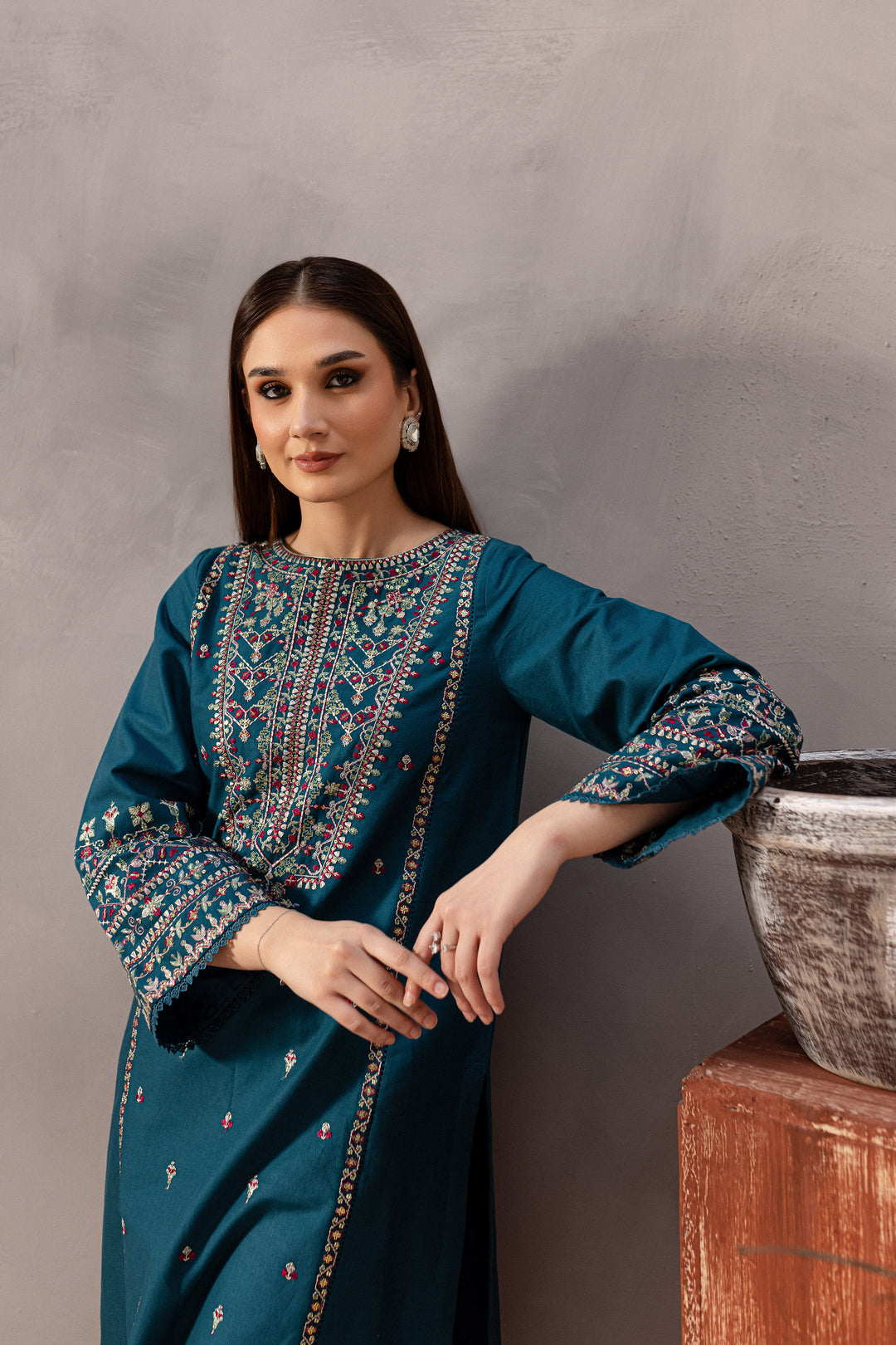 BrandsInn-2PC SEQUIN LAWN EMBROIDERED SHIRT WITH SEQUIN LAWN EMBROIDERED TROUSER-BI-152
