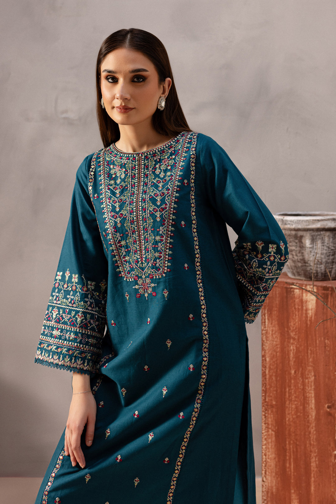BrandsInn-2PC SEQUIN LAWN EMBROIDERED SHIRT WITH SEQUIN LAWN EMBROIDERED TROUSER-BI-152