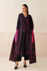 BrandsInn-3PC KHADDAR PRINTED SHIRT WITH KHADDAR PRINTED DUPATTA AND PRINTED TROUSER-BI-
