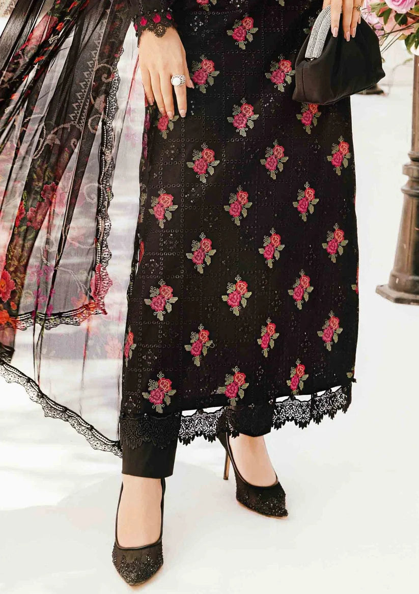 BrandsInn-3PC LAWN EMBROIDERED SHIRT WITH MONARK PRINT DUPATTA & TROUSER-BI-357