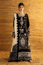 BrandsInn-3PC DHANAK EMBROIDERED SHIRT WITH DHANAK EMBROIDERED SHAWL AND TROUSER-BI-5279