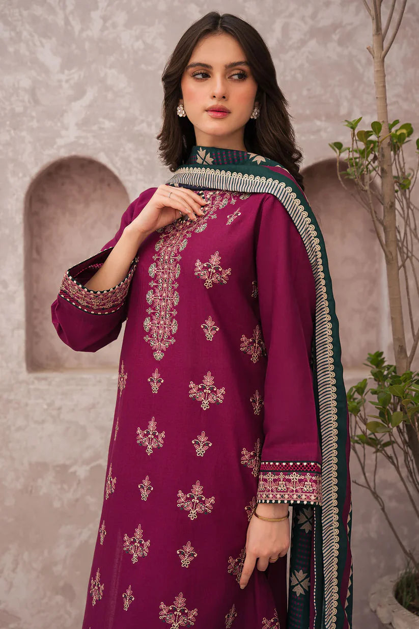 BrandsInn- 3PC LAWN EMBROIDERED SHIRT WITH MONARK PRINT DUAPATTA-BI-194