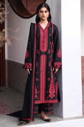 BrandsInn-3PC DHANAK EMBROIDERED SHIRT WITH DHANAK EMBROIDERED SHAWL AND EMB TROUSER-BI-5233