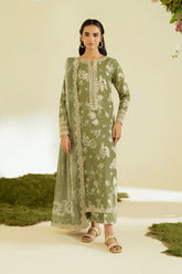 BrandsInn-3PC LAWN DIGITAL PRINTED EMB SHIRT WITH SILK PRINTED EMB DUPATTA AND PRINTED TROUSER-BI-001